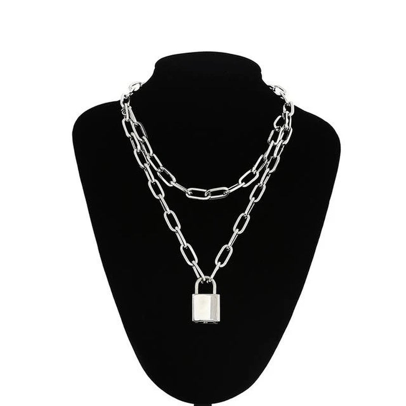 Chain Padlock Necklace Bdsm Symbolic Jewellery Gift for Submissive