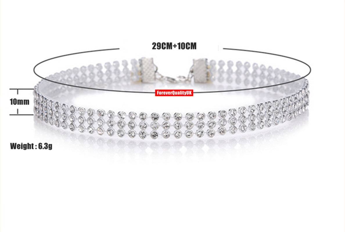 Fashion Women Full Diamond Crystal Rhinestone Choker Necklace Wedding Jewellery