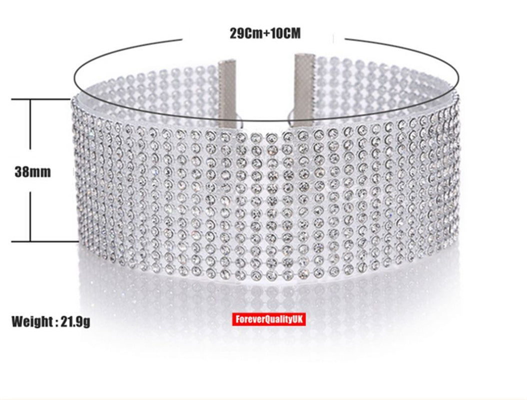 Fashion Women Full Diamond Crystal Rhinestone Choker Necklace Wedding Jewellery
