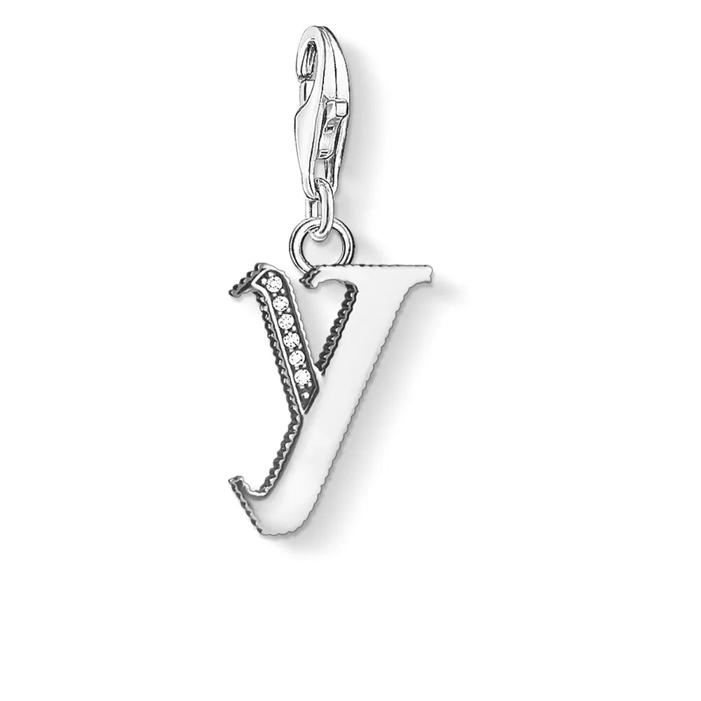 Alphabet Letters a B C D E F G H I J K L M N O P Q R S T U V W X Y Z Charm Pendant,2019 New Fashion Jewelry 925 Sterling Silver