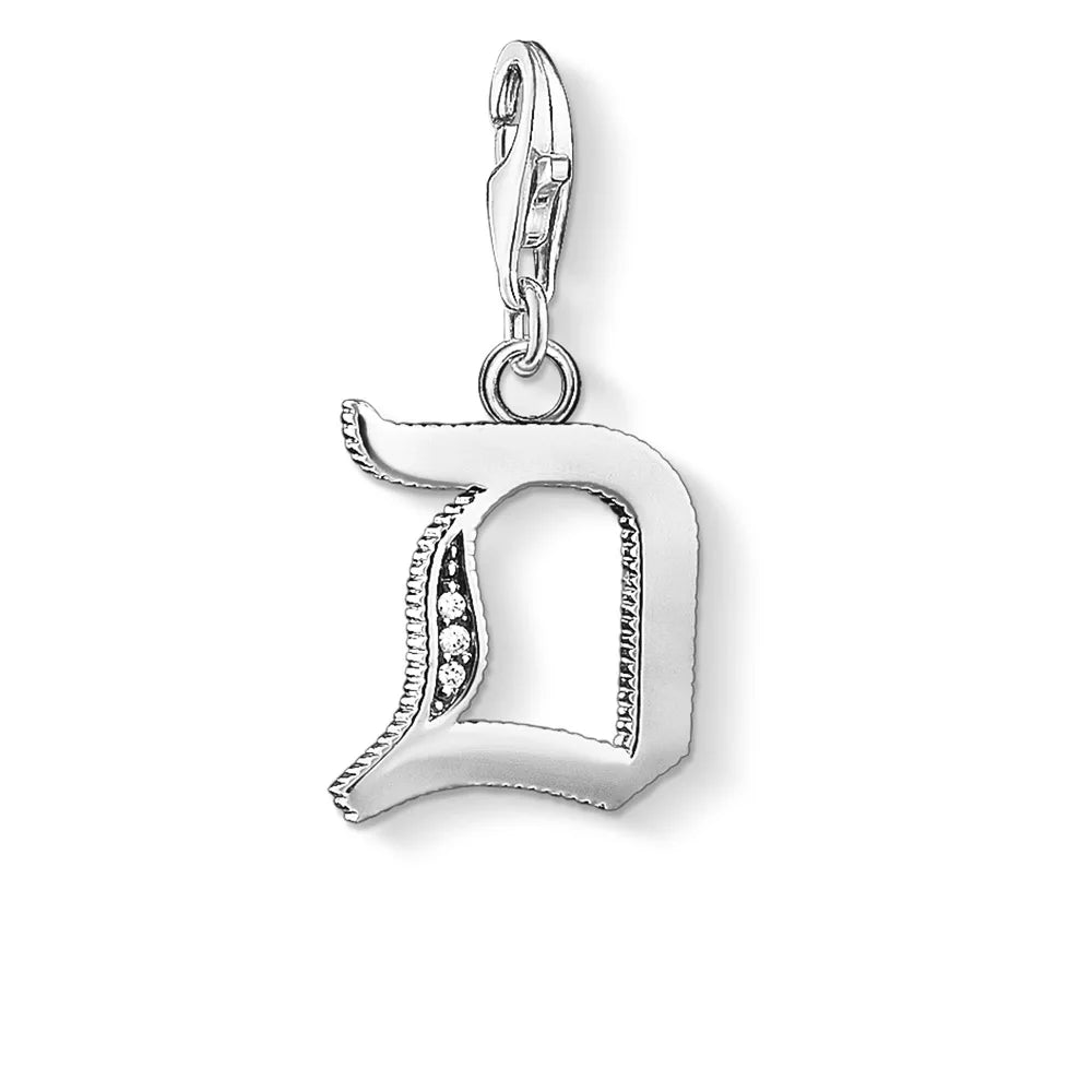 Alphabet Letters a B C D E F G H I J K L M N O P Q R S T U V W X Y Z Charm Pendant,2019 New Fashion Jewelry 925 Sterling Silver