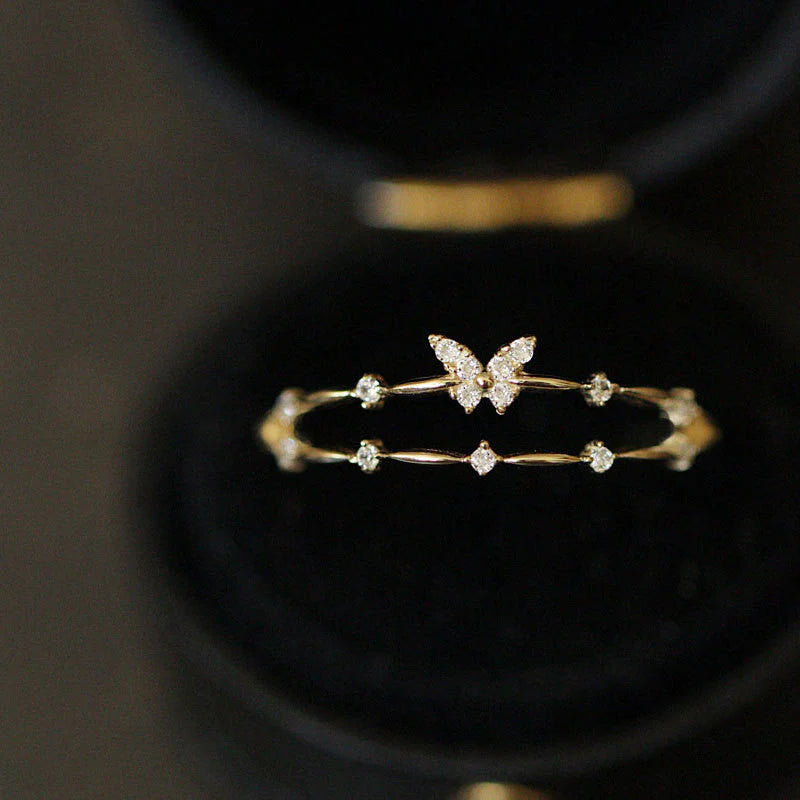 Luxury Butterfly Ring with Sparkling Zirconia - Aurielle