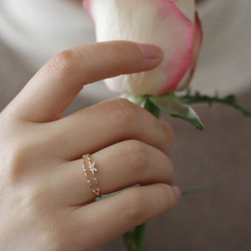 Luxury Butterfly Ring with Sparkling Zirconia - Aurielle