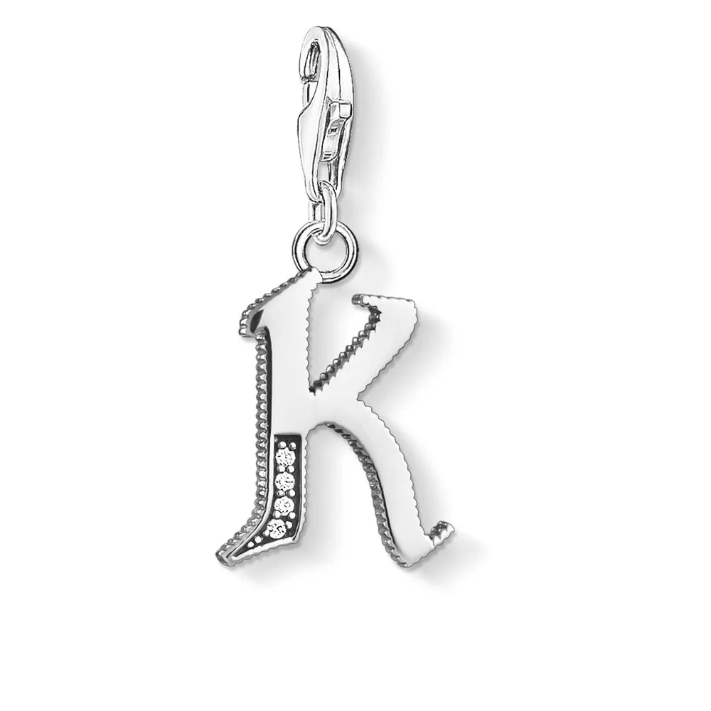 Alphabet Letters a B C D E F G H I J K L M N O P Q R S T U V W X Y Z Charm Pendant,2019 New Fashion Jewelry 925 Sterling Silver
