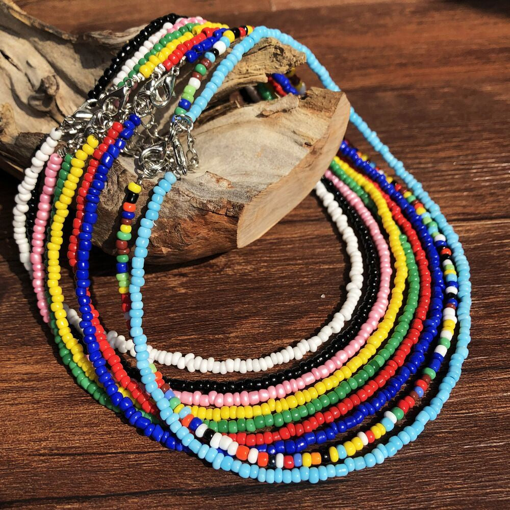 Bohemia Colourful Beaded Choker Necklace Women Girls Jewellery Gift UK