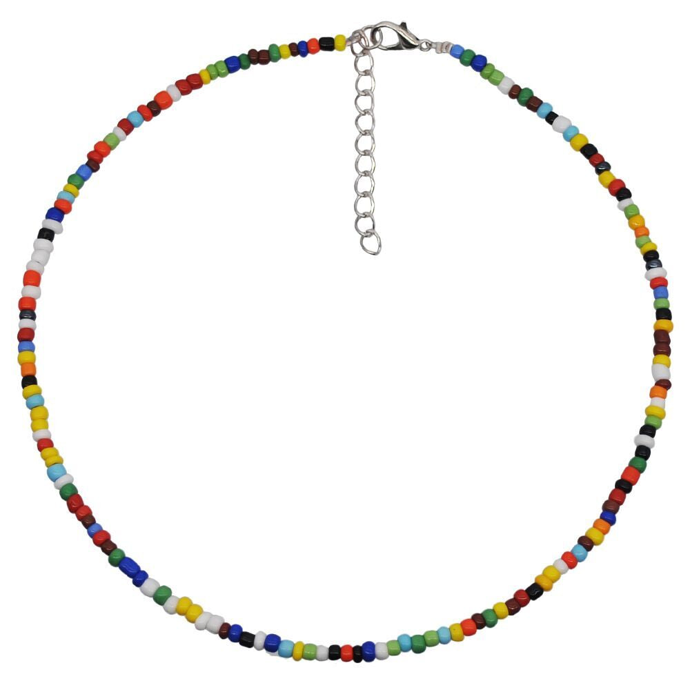 Bohemia Colourful Beaded Choker Necklace Women Girls Jewellery Gift UK