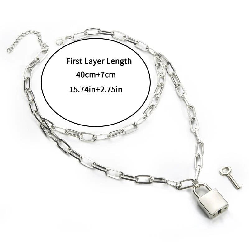 Chain Padlock Necklace Bdsm Symbolic Jewellery Gift for Submissive