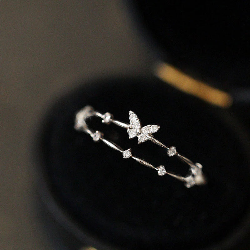 Luxury Butterfly Ring with Sparkling Zirconia - Aurielle