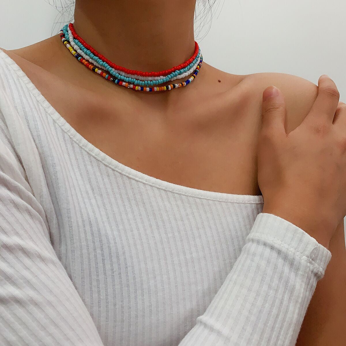 Bohemia Colourful Beaded Choker Necklace Women Girls Jewellery Gift UK